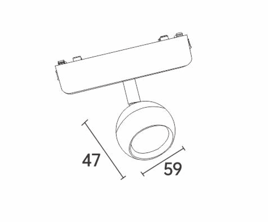 Ultra Thin Adjustable Semi-Ball Spotlight - View 2