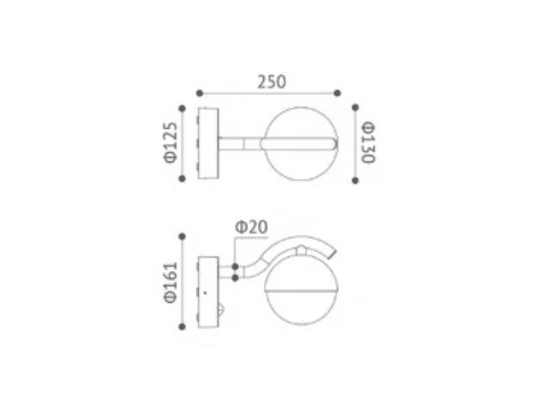 Procyon Sensor Wall Light - View 2